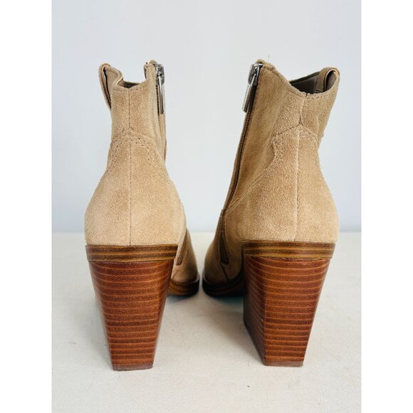 New Vince Camuto Gredile Beige Suede Pointed Toe Booties, Women's US Sz 7, EU Sz - Picture 4 of 7